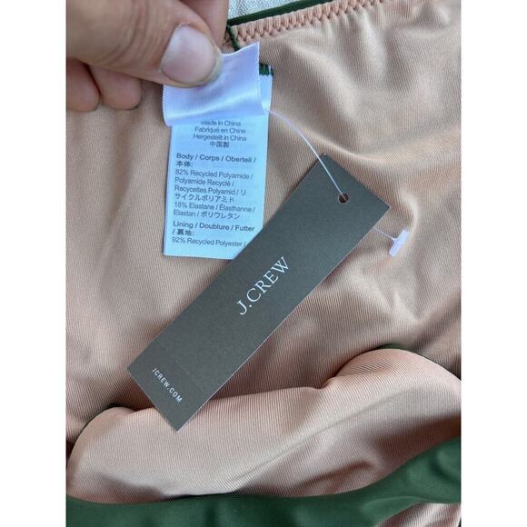 NWT J.Crew Curved-Waist Cheeky Bikini Bottom, Green, Sz S - Picture 4 of 5